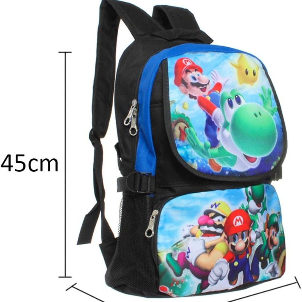 Mario & Yoshi Kids Backpack Large 17” Nintendo Character School Bag